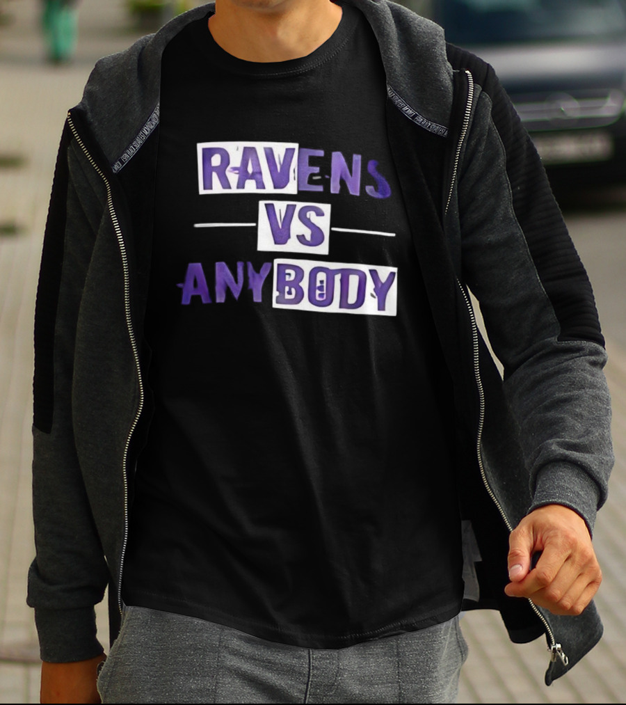 Ravens VS Anybody Baltimore Football Team Rivalry Fan Apparel T-Shirt