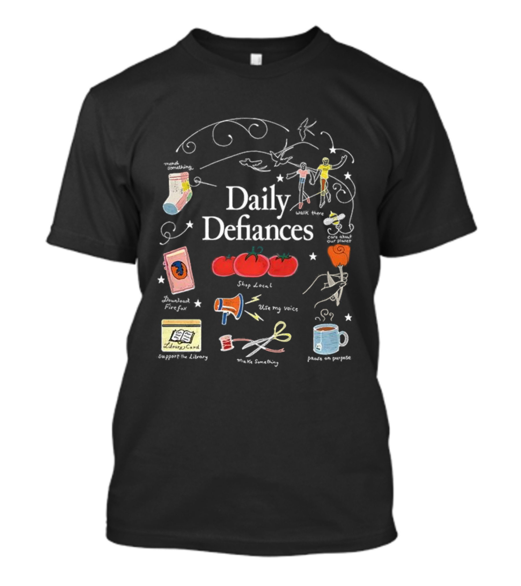 Daily Defiances Aesthetic Tomatos Manifest Skipped Laundry Protest Pajamas Make My Voice Stand Out T-Shirt