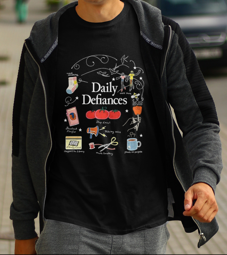 Daily Defiances Aesthetic Tomatos Manifest Skipped Laundry Protest Pajamas Make My Voice Stand Out T-Shirt