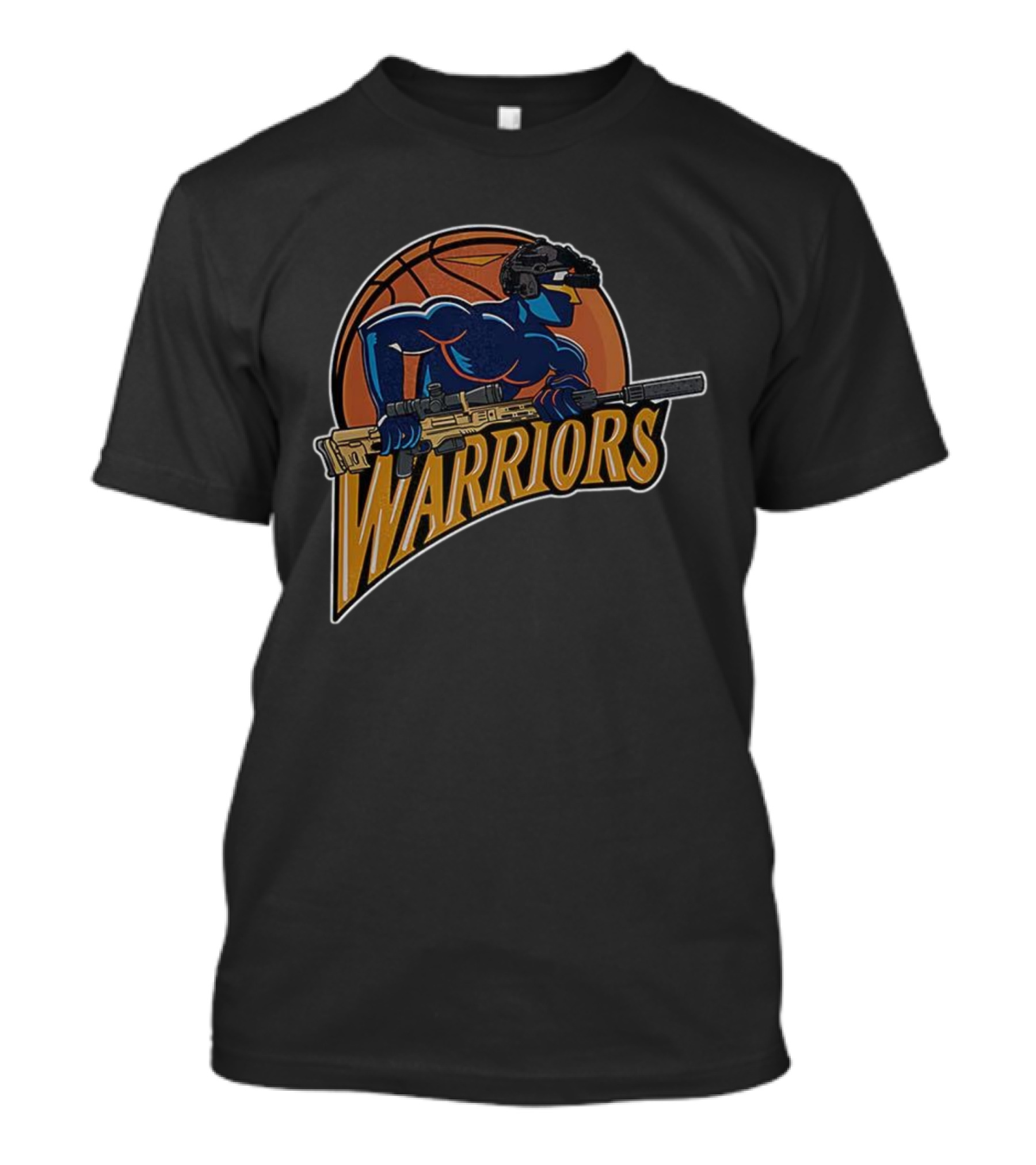Golden State Warriors Basketball Soldier Armed Warrior T-Shirt