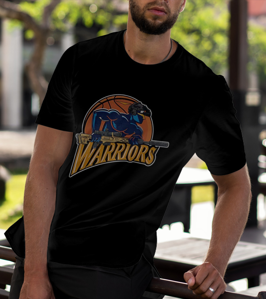 Golden State Warriors Basketball Soldier Armed Warrior T-Shirt