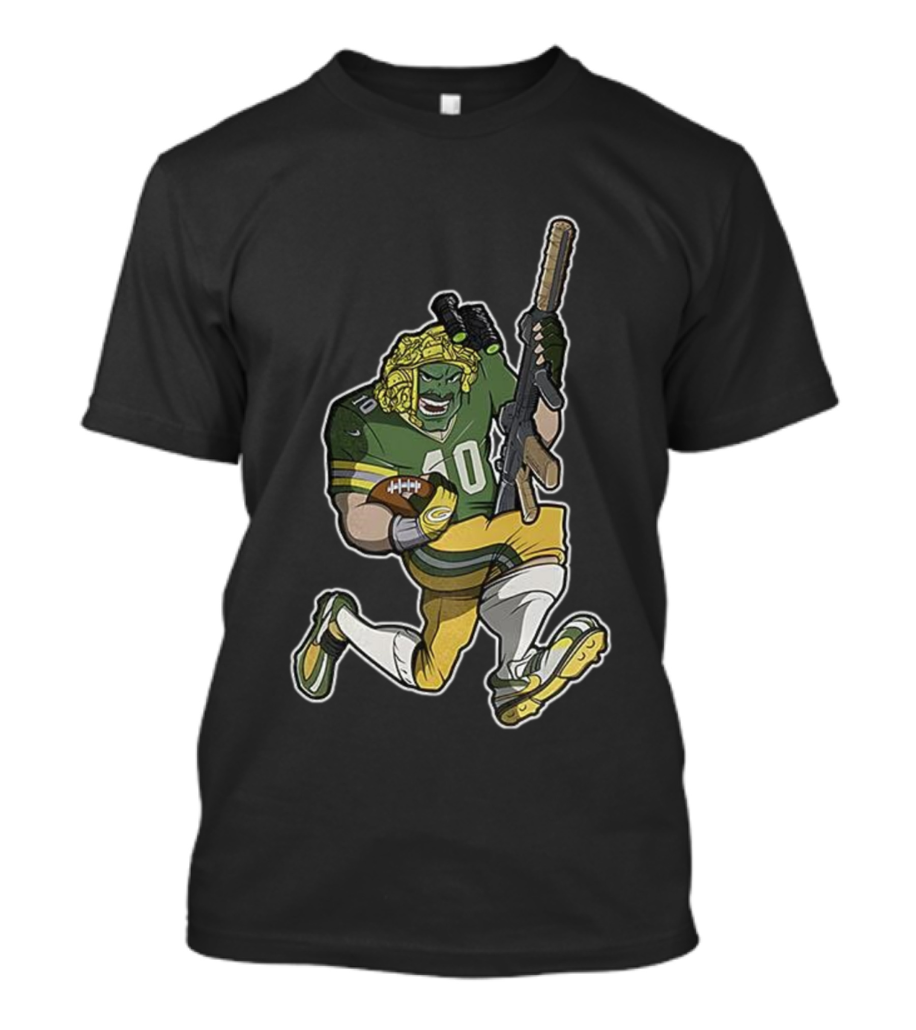 Jordan Love Green Bay Packers Football Soldier Armed Kneeling Illustration T-Shirt