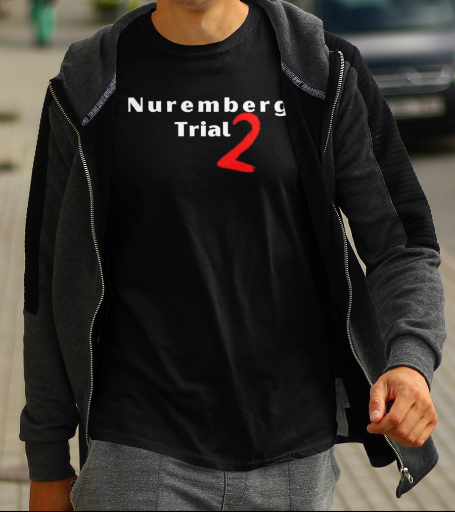 Nuremberg Trial 2 Red Number Bold Text T-Shirt