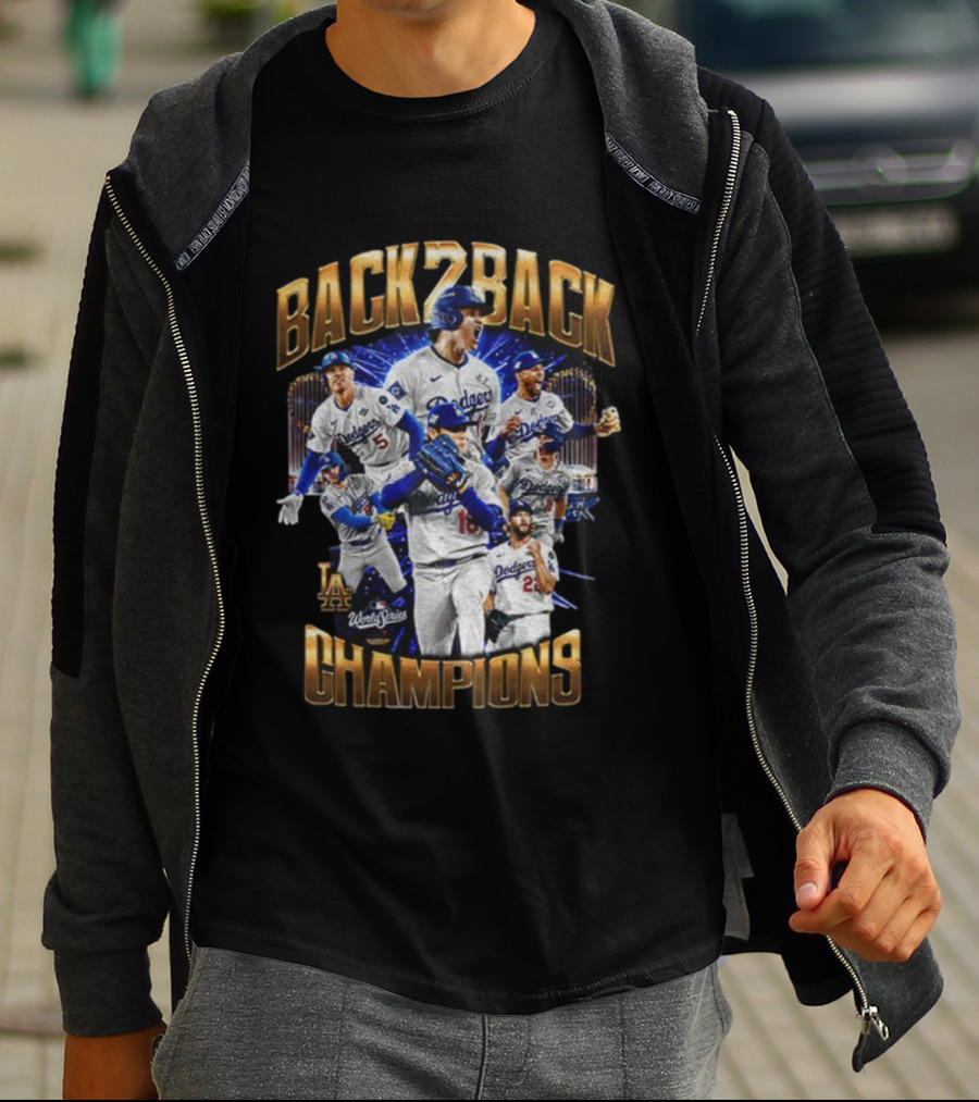 Dodgers 2025 Back To Back Champions World Series MLB Baseball T-Shirt