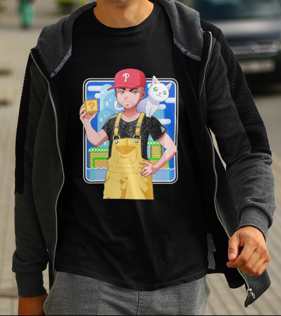 DanG88 Dynamic Duo Philadelphia Phillies Fan Anime Style Mario Influence T-Shirt