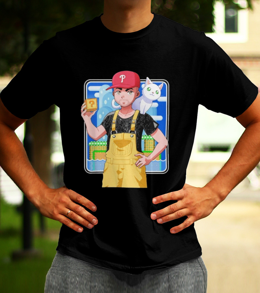 DanG88 Dynamic Duo Philadelphia Phillies Fan Anime Style Mario Influence T-Shirt