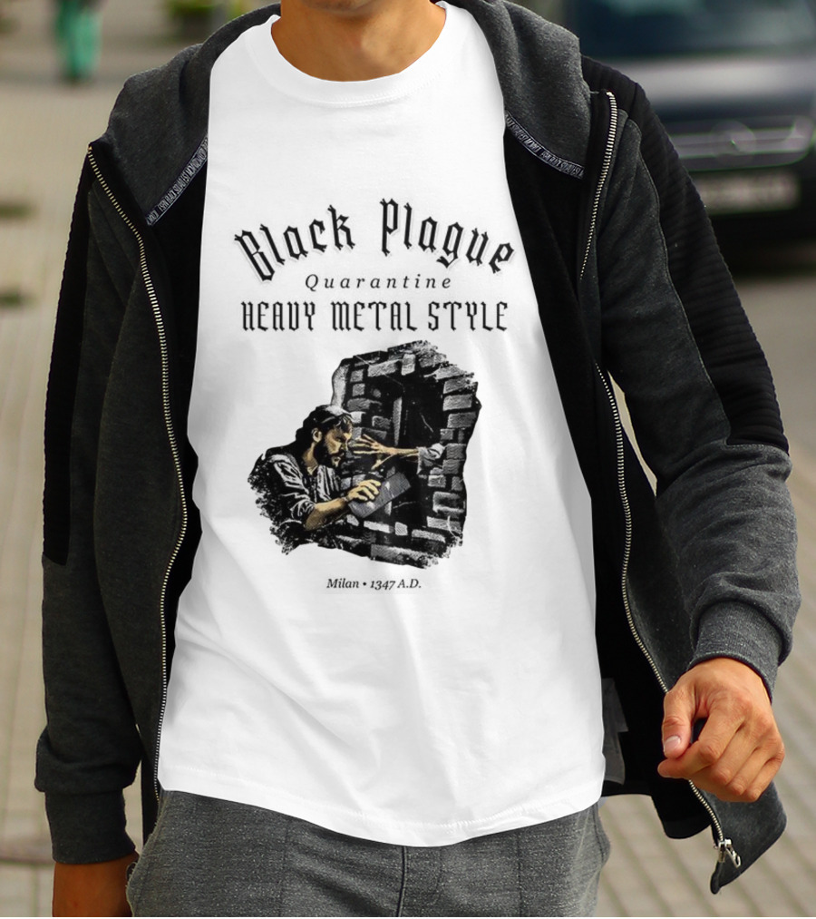 Black Plague Quarantine Milan 1347 AD Heavy Metal Style T-Shirt