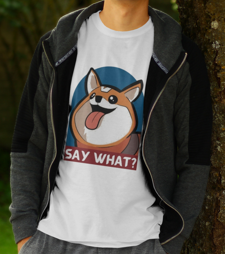 Bobbeigh HypePup Say What Cute Corgi Face With Tongue Out T-Shirt