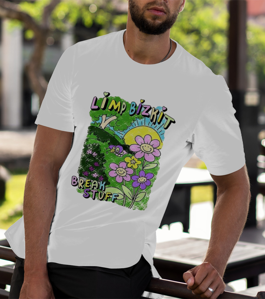 Limp Bizkit Break Stuff Flower Sun Tree Hand Drawn Paintings T-Shirt