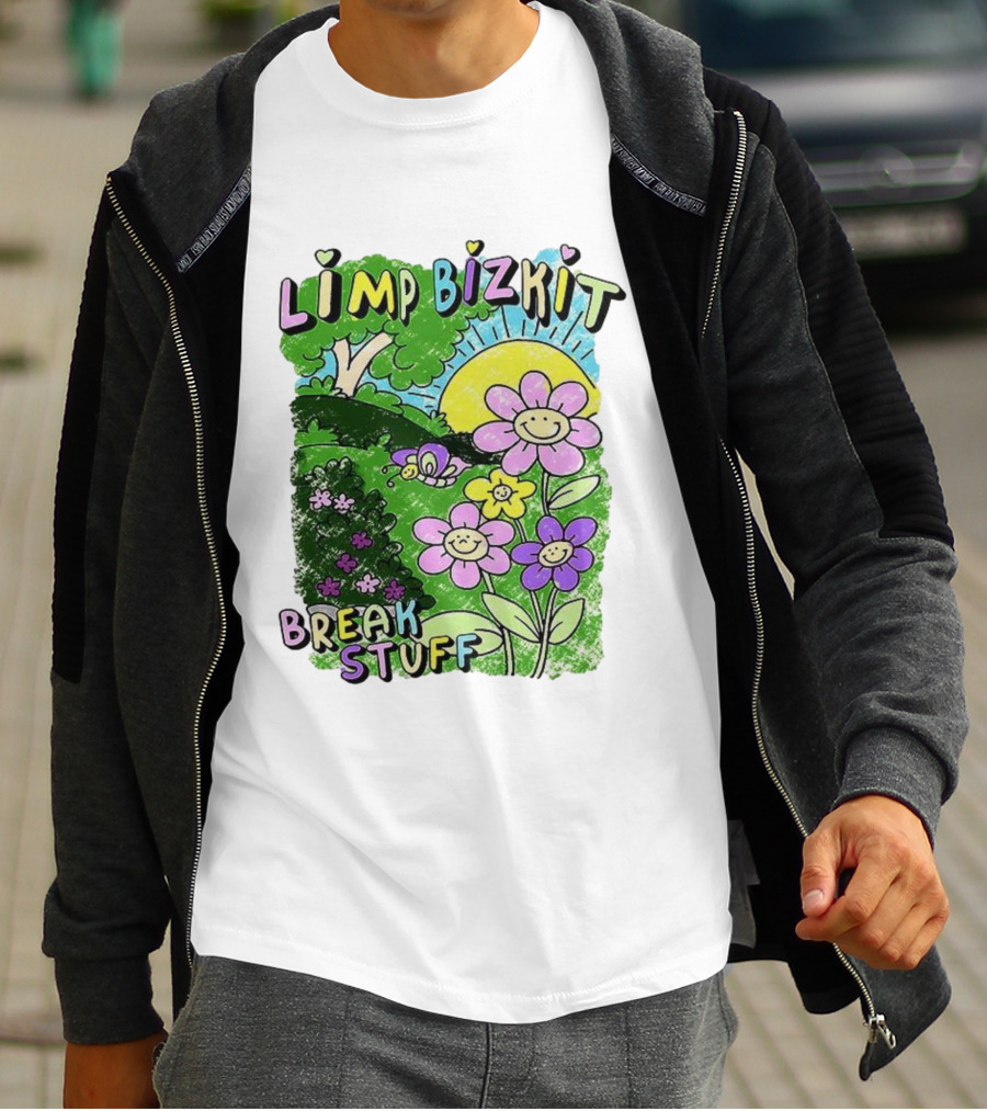 Limp Bizkit Break Stuff Flower Sun Tree Hand Drawn Paintings T-Shirt