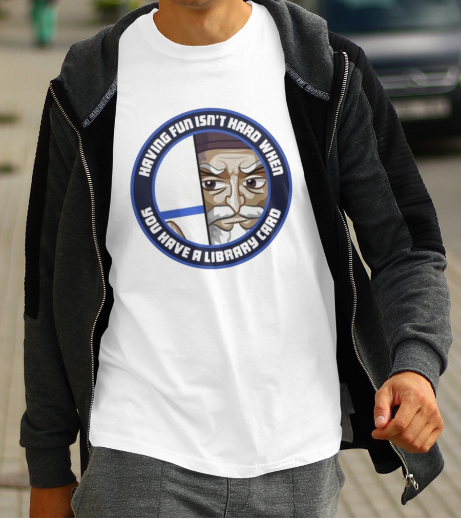 Dr4gonBlitz Having Fun Isn't Hard When You Have A Library Card Wise Man Circular Badge T-Shirt