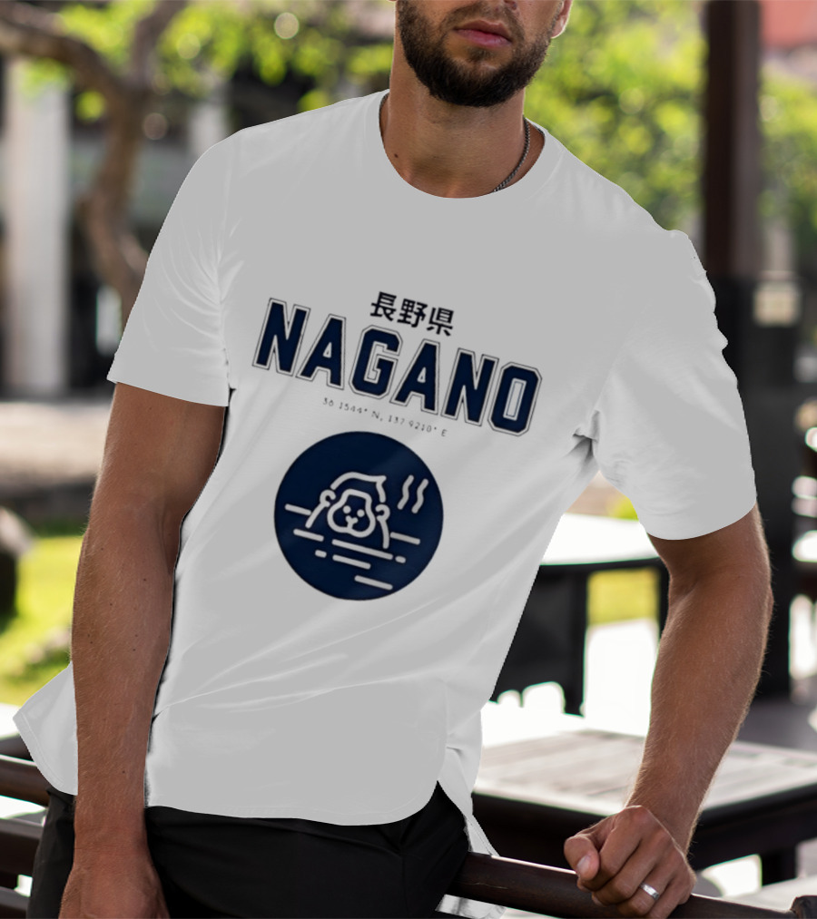 Nagano Prefecture Japan Hot Spring Monkey Coordinates 36 39.4 N 137 92.1 E T-Shirt