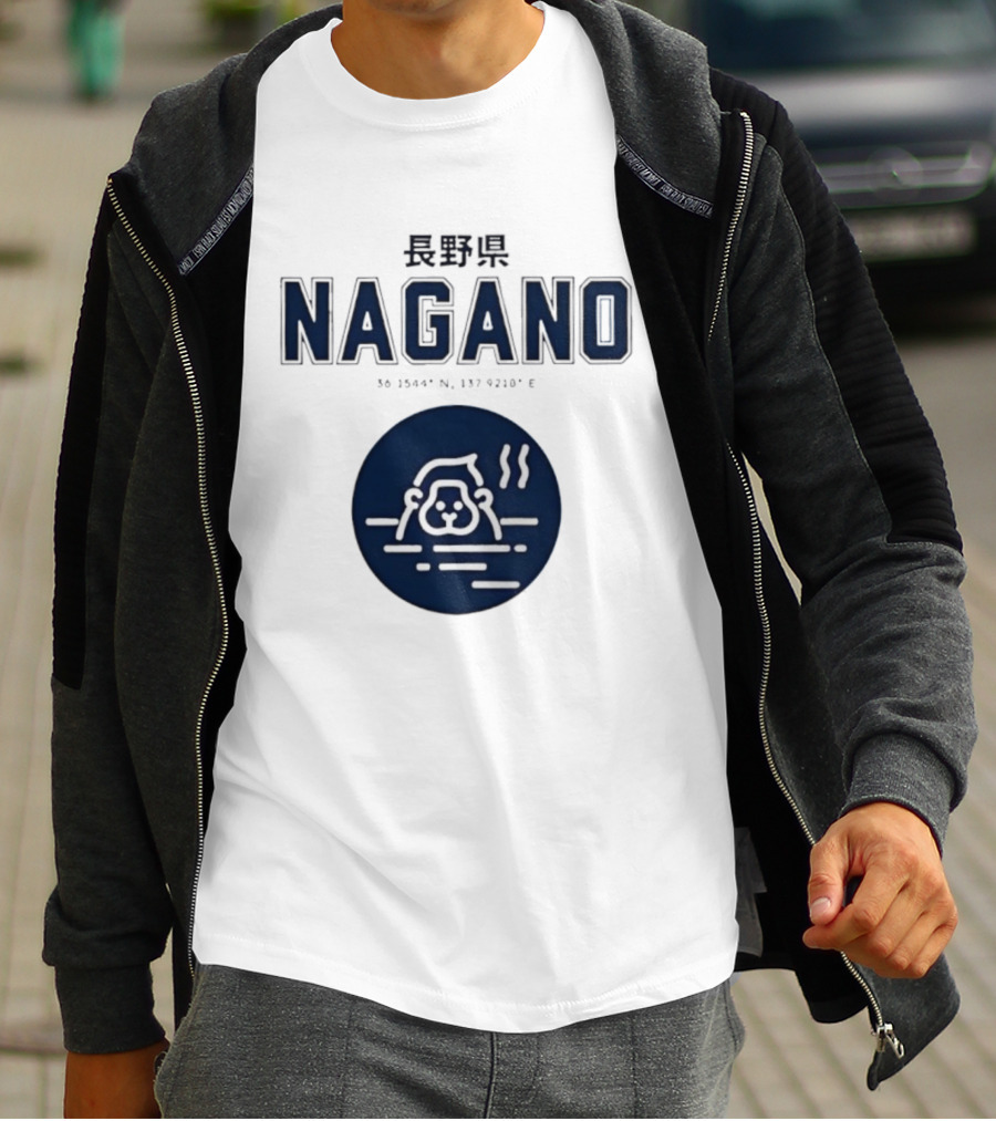 Nagano Prefecture Japan Hot Spring Monkey Coordinates 36 39.4 N 137 92.1 E T-Shirt