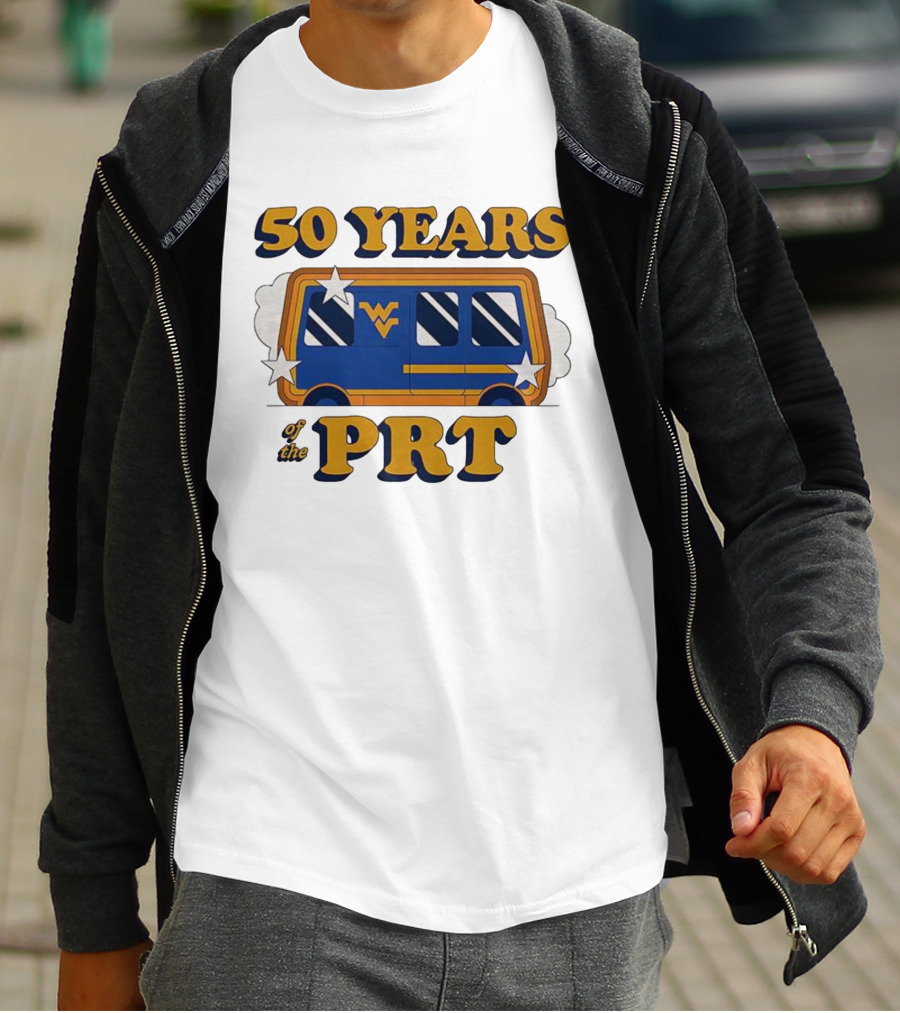 West Virginia 50 Years Of The PRT Celebration With Iconic WV Transit Design T-Shirt
