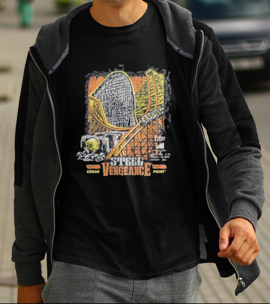 Steel Vengeance Cedar Point Coaster Stamp Roller Ride T-Shirt