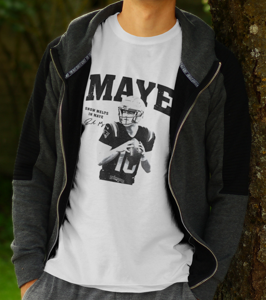 New England Patriots NFL Football Snow Melts In Maye Signature Apparel T-Shirt