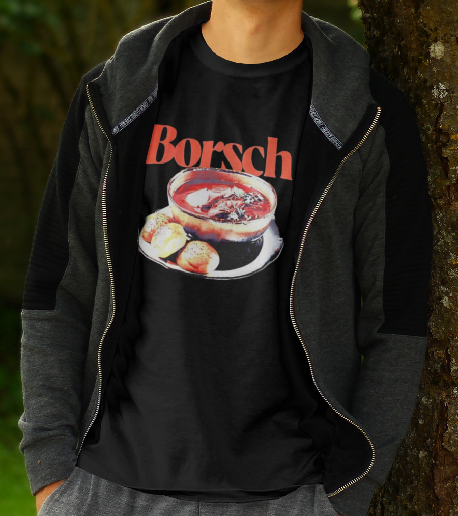 Borsch Soup And Dumplings Image With Bamboo Borsch Title T-Shirt