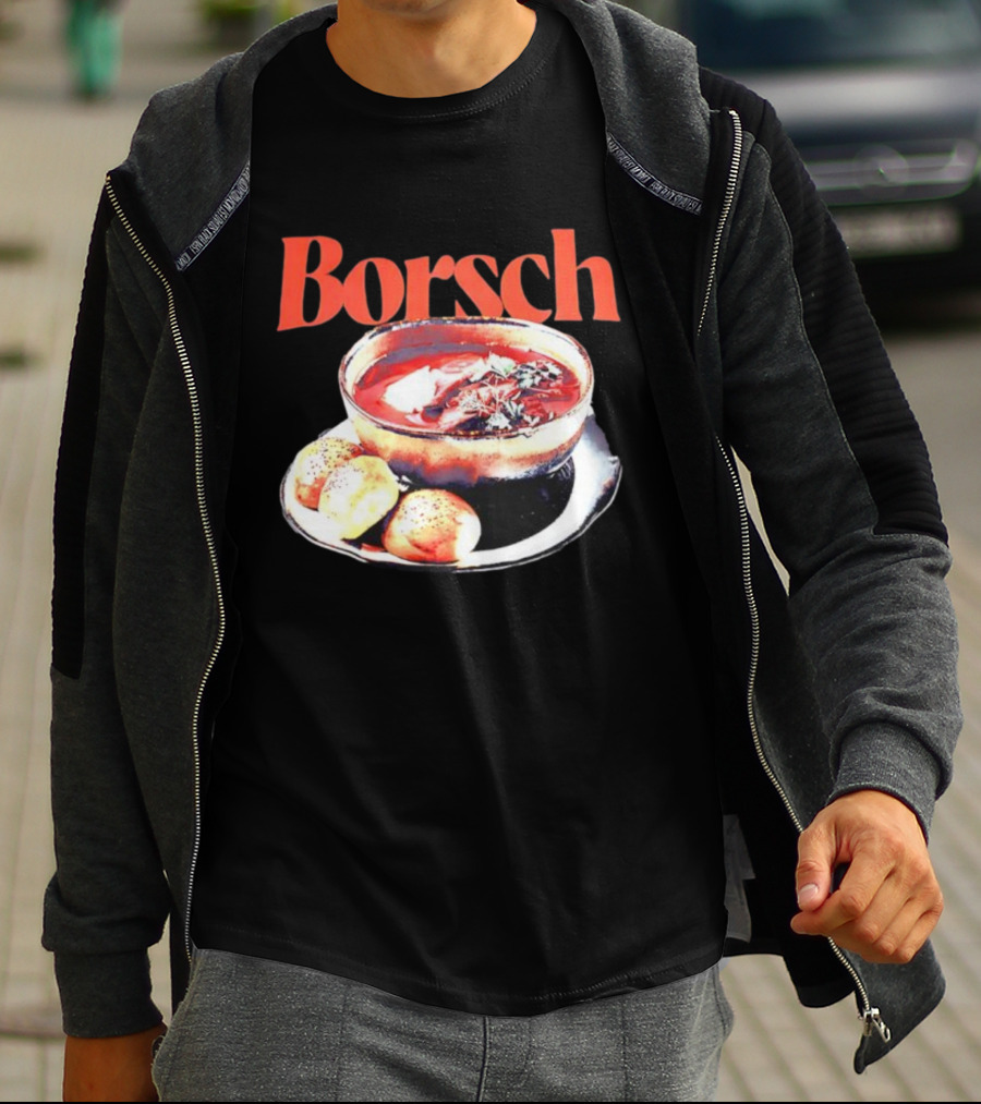 Borsch Soup And Dumplings Image With Bamboo Borsch Title T-Shirt