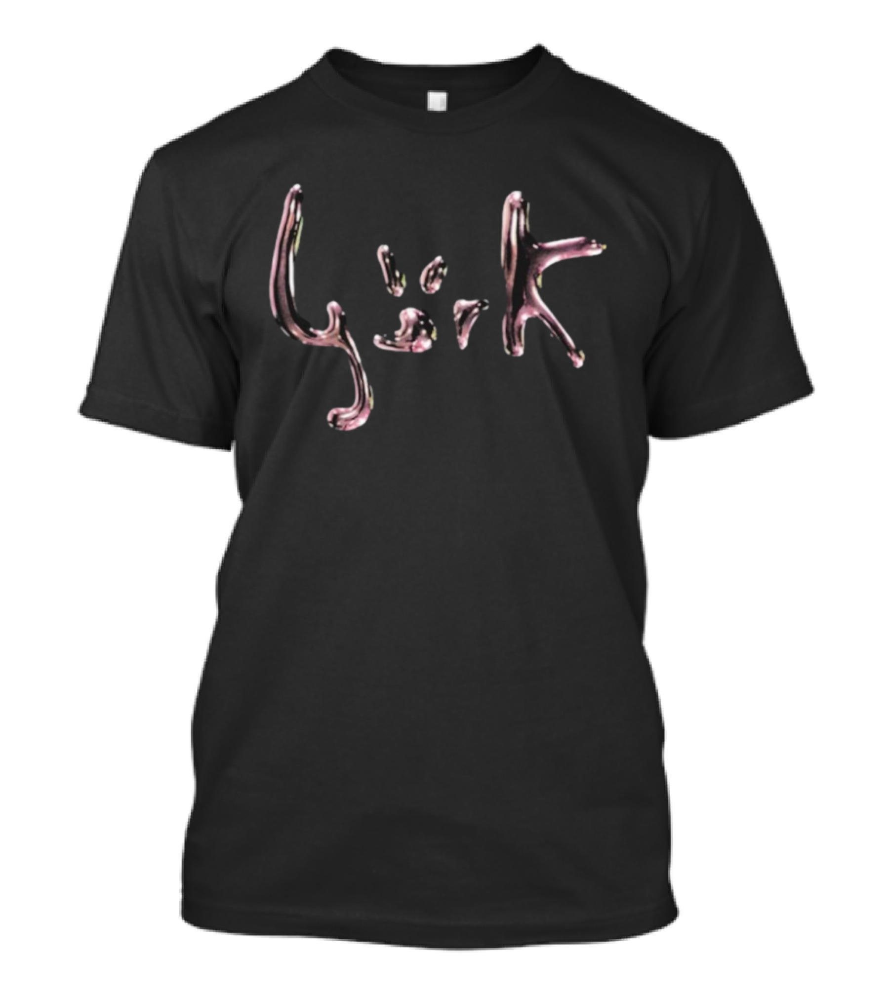 Björk Bubble Text Metallic Texture T-Shirt