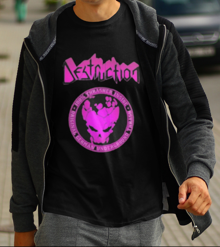 Destruction 100% Thrasher Inside Original German Underground Thrash Lila T-Shirt