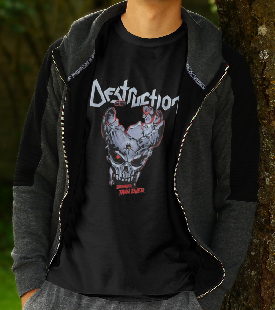Destruction Stronger Than Ever Skull Metal Band Graphics T-Shirt