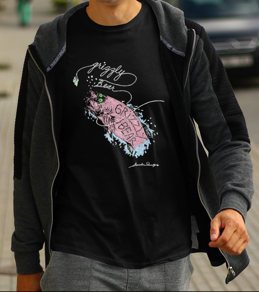 Grizzly Bear Fish Watercolor Art By Skullcandy T-Shirt