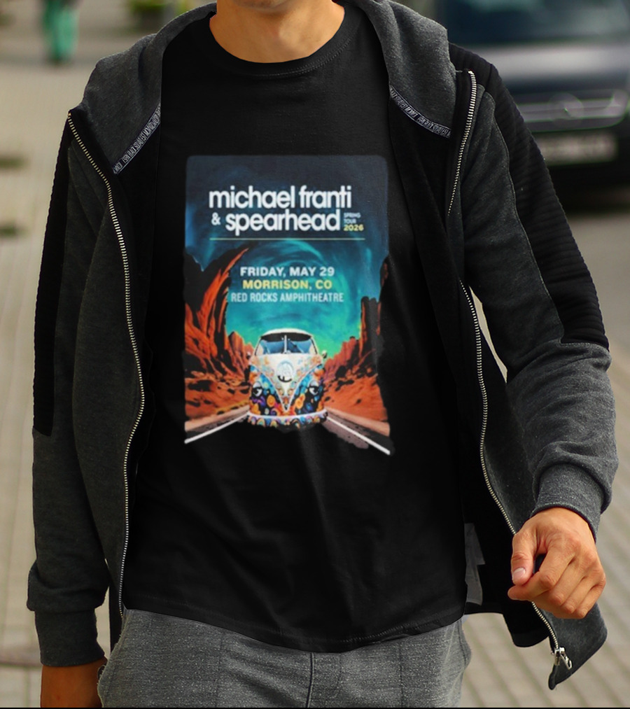 Michael Franti & Spearhead Spring Tour 2026 Red Rocks Amphitheatre Morrison CO Friday May 29 T-Shirt