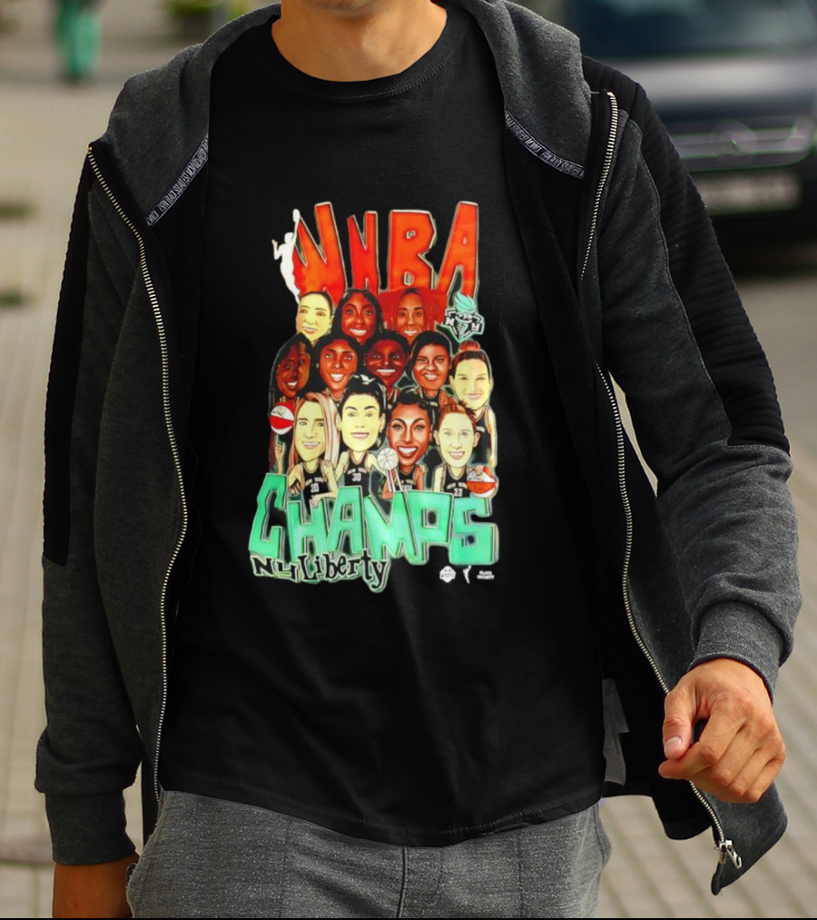 New York Liberty WNBA Champs 2024 Team Celebration T-Shirt