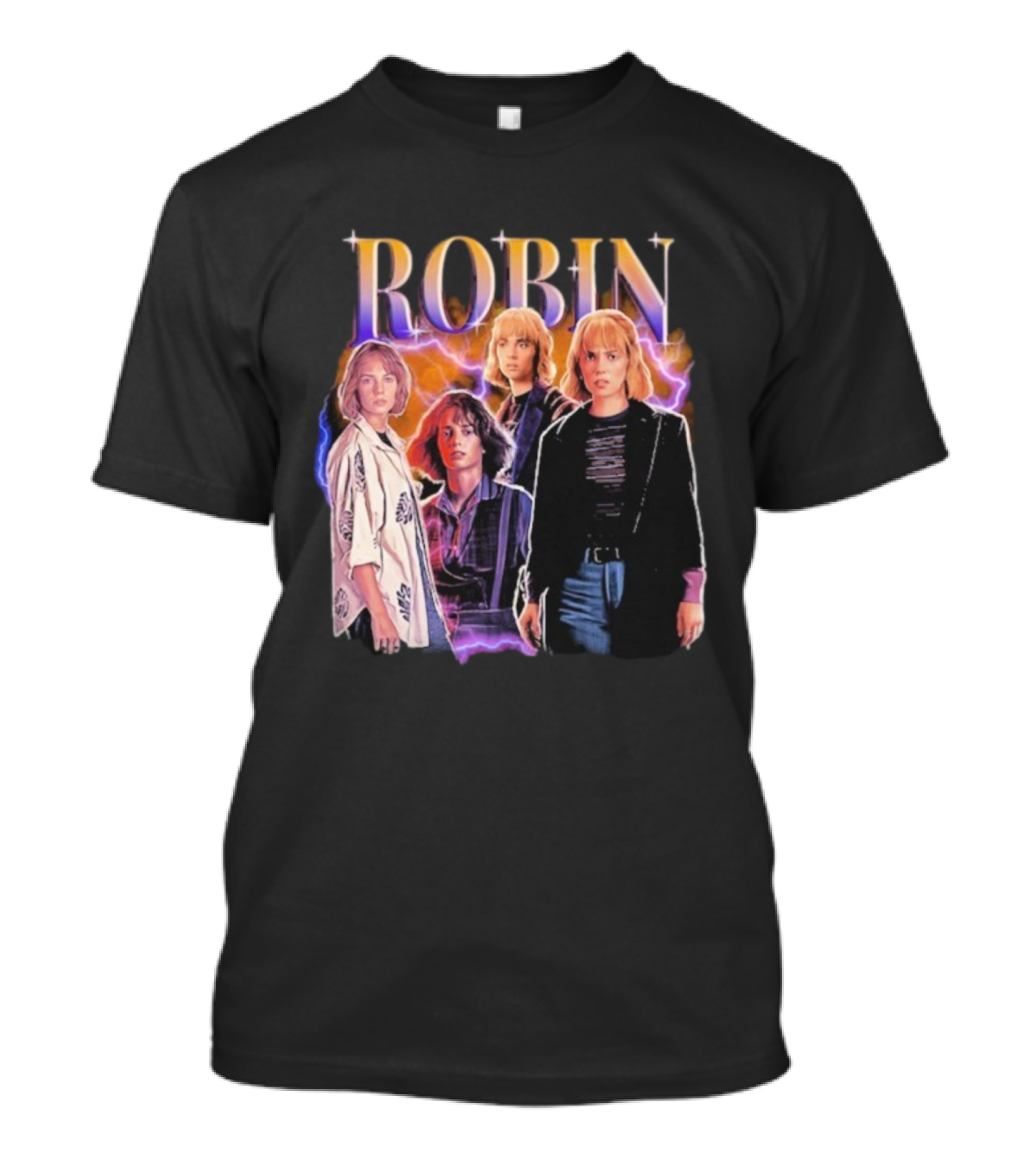 Robin Hearthrob Stranger Things Retro Lightning Style T-Shirt