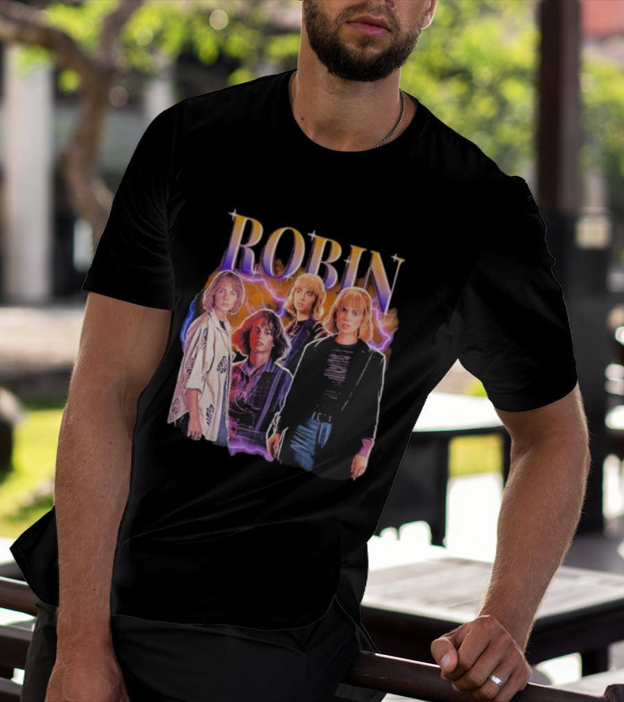 Robin Hearthrob Stranger Things Retro Lightning Style T-Shirt