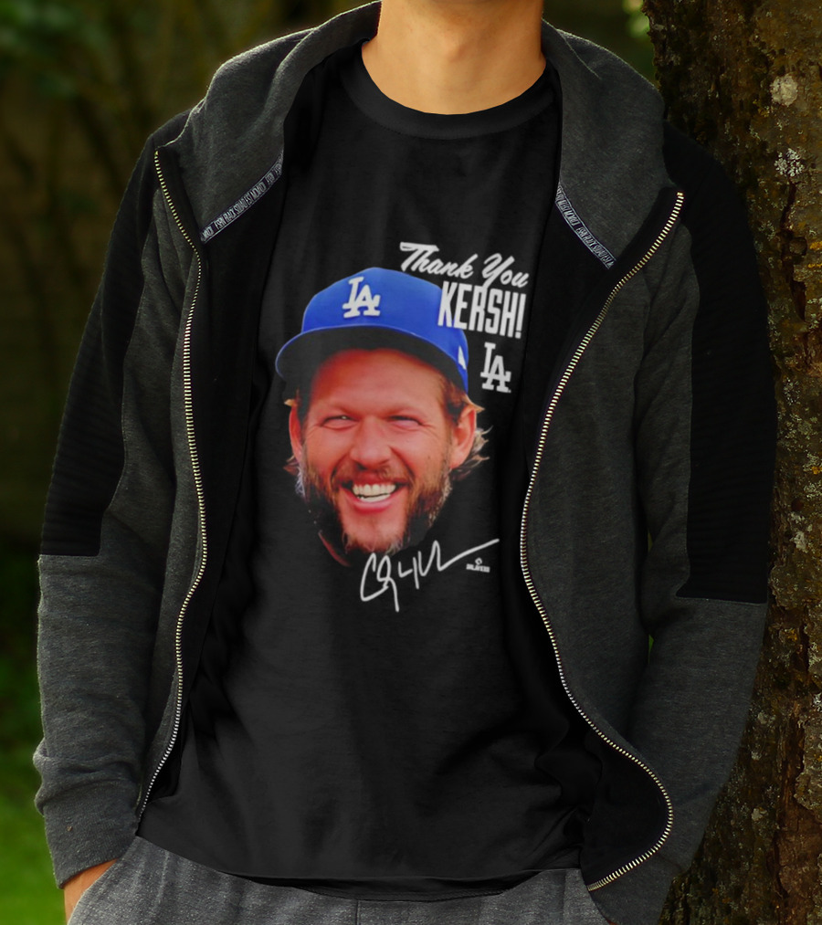 Clayton Kershaw Los Angeles Dodgers Signature Thank You Face T-Shirt