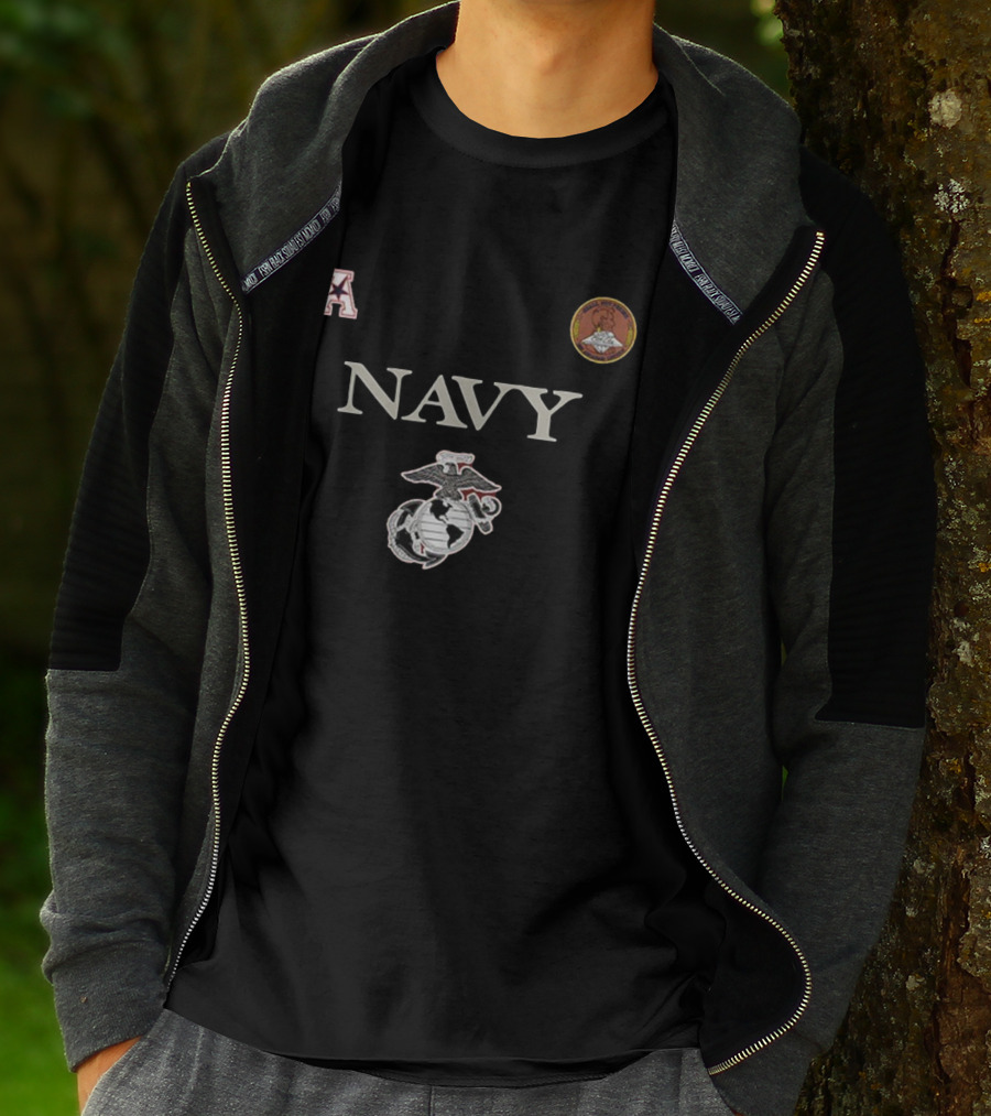 Navy Midshipmen Marine Corps Heritage Arched Letter Emblem T-Shirt