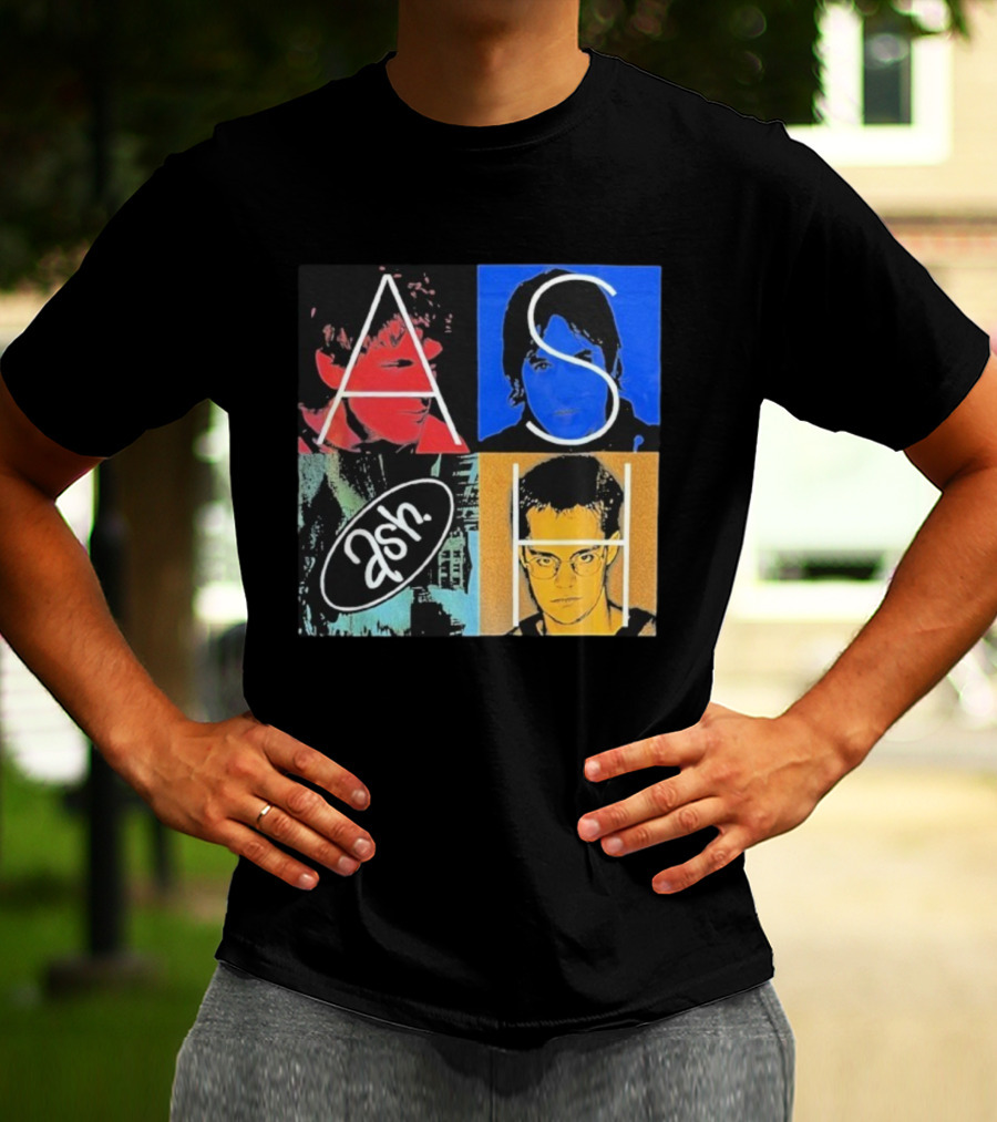 Ash Band Pop Art Style Faces Collage T-Shirt