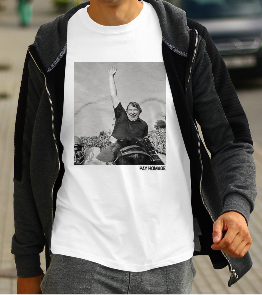 John Madden Celebratory Ride Raiders Coach Achievement T-Shirt