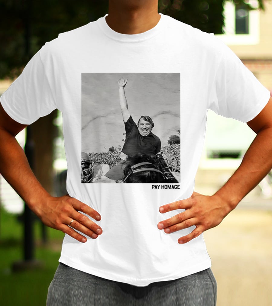 John Madden Celebratory Ride Raiders Coach Achievement T-Shirt