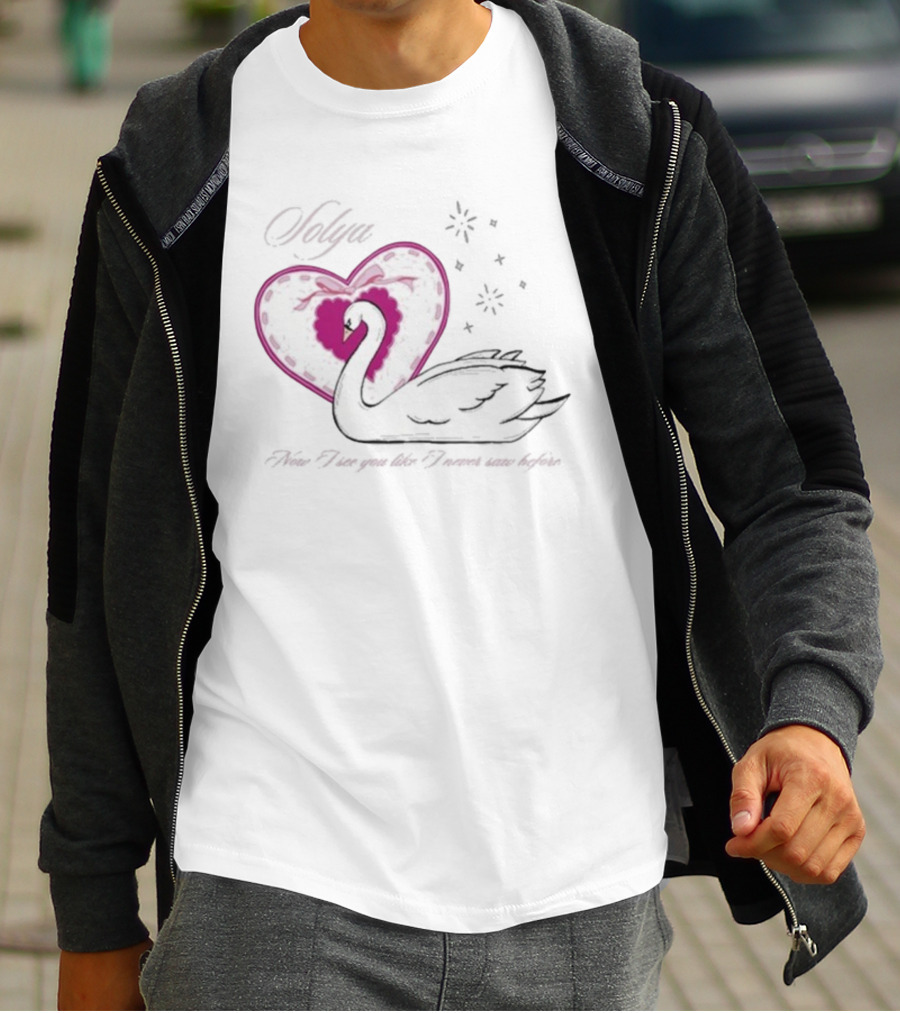 Solya Silver Swan Heart Now I See You Like I Never Saw Before T-Shirt