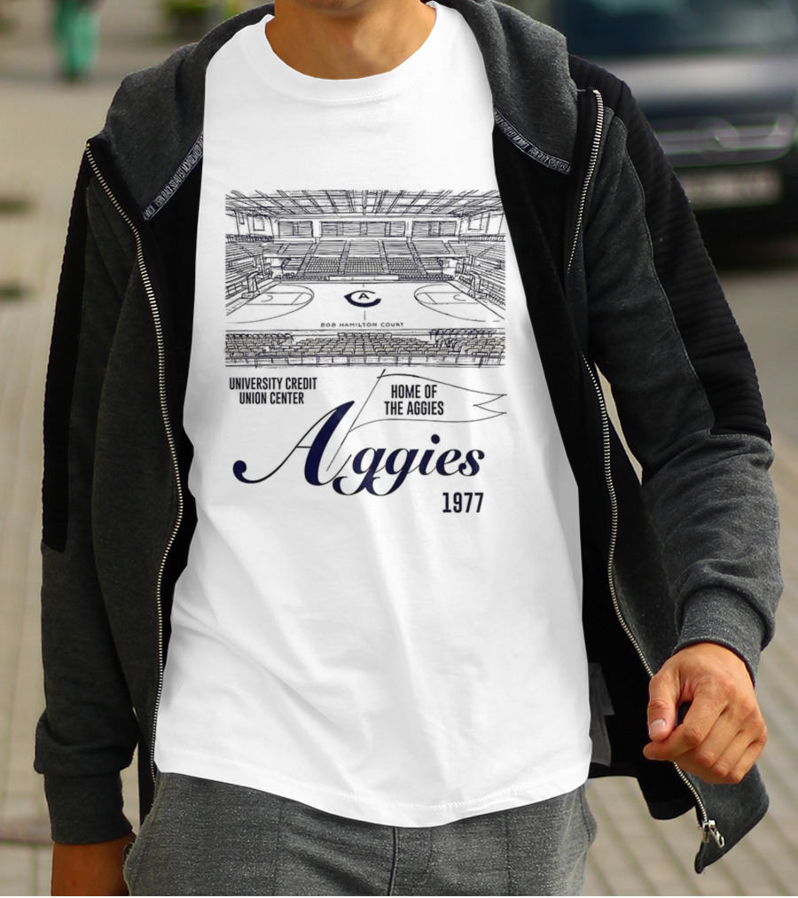 UC Davis Aggies Basketball Bob Hamilton Court University Credit Union Center Home Of The Aggies 1977 T-Shirt