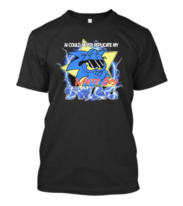AI Would Never Replicate My White Boy Swag Blue Cartoon Star Parody T-Shirt
