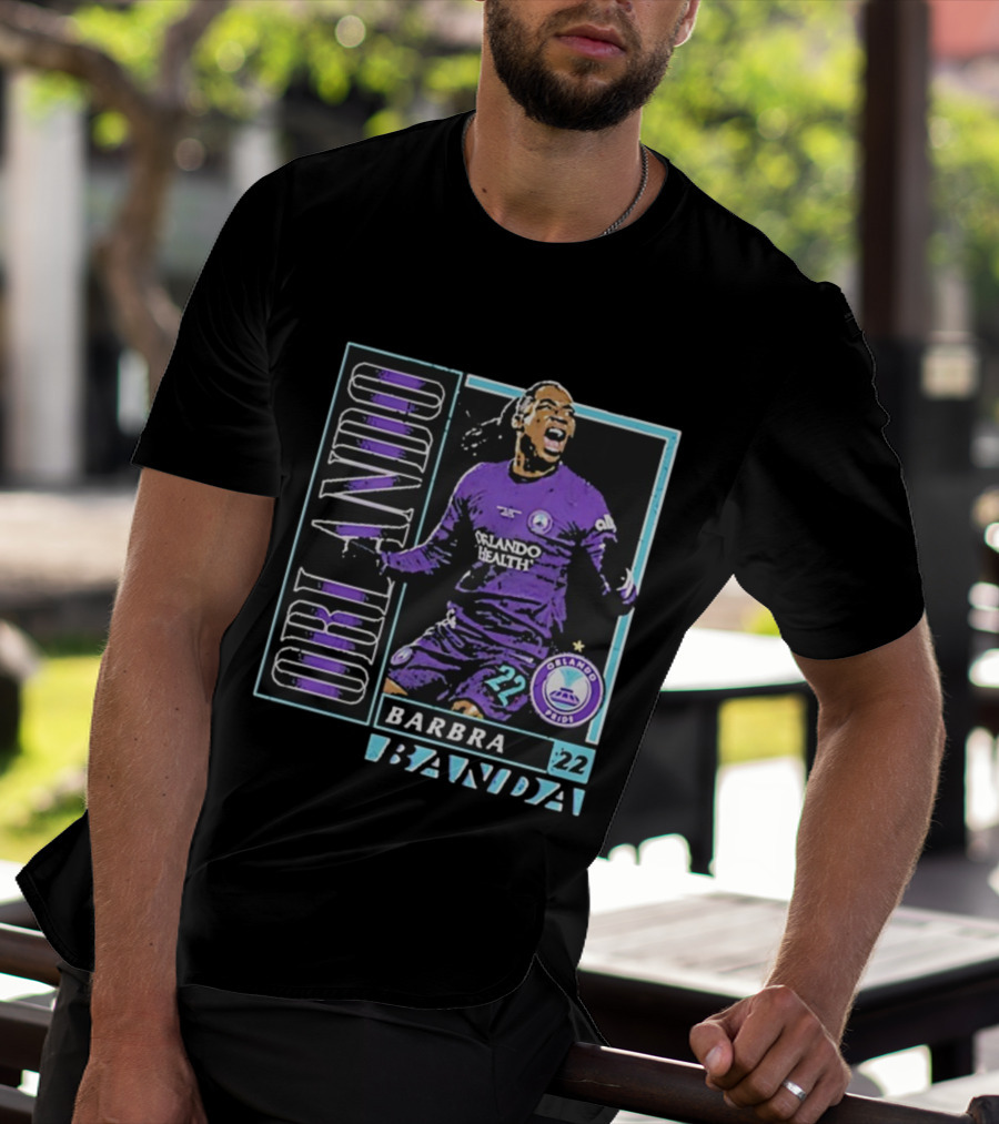 Barbra Banda Orlando Pride Vintage Card 22 Orlando Health Purple T-Shirt