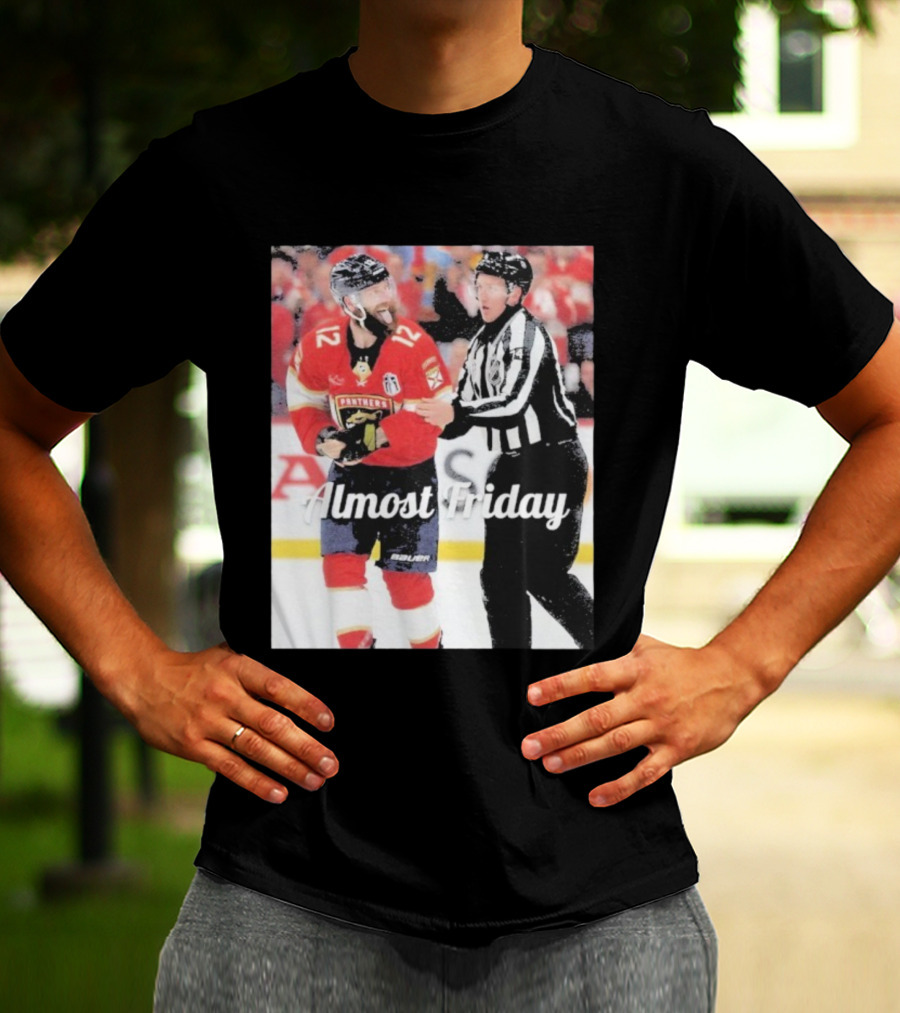 Almost Friday Florida Panthers Tongue Out Hockey Moment T-Shirt