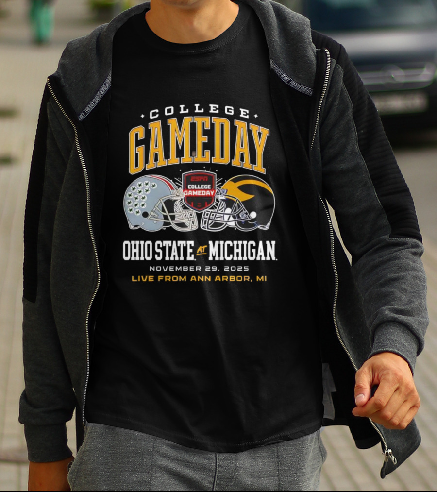 ESPN College GameDay Ohio State At Michigan Live From Ann Arbor MI Helmets T-Shirt