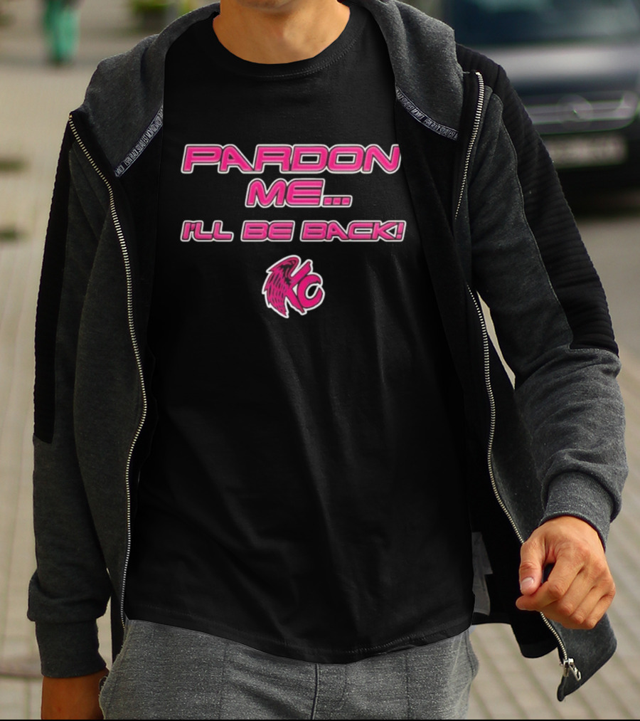 Pardon Me I'll Be Back KC Pink Winged Logo T-Shirt