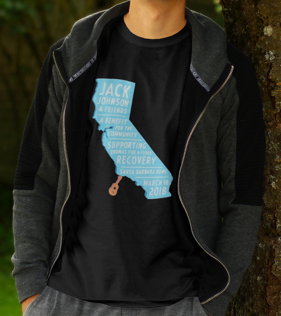 Jack Johnson Friends Benefit Community Thomas Fire Flood Recovery Santa Barbara Bowl March 18 2018 T-Shirt