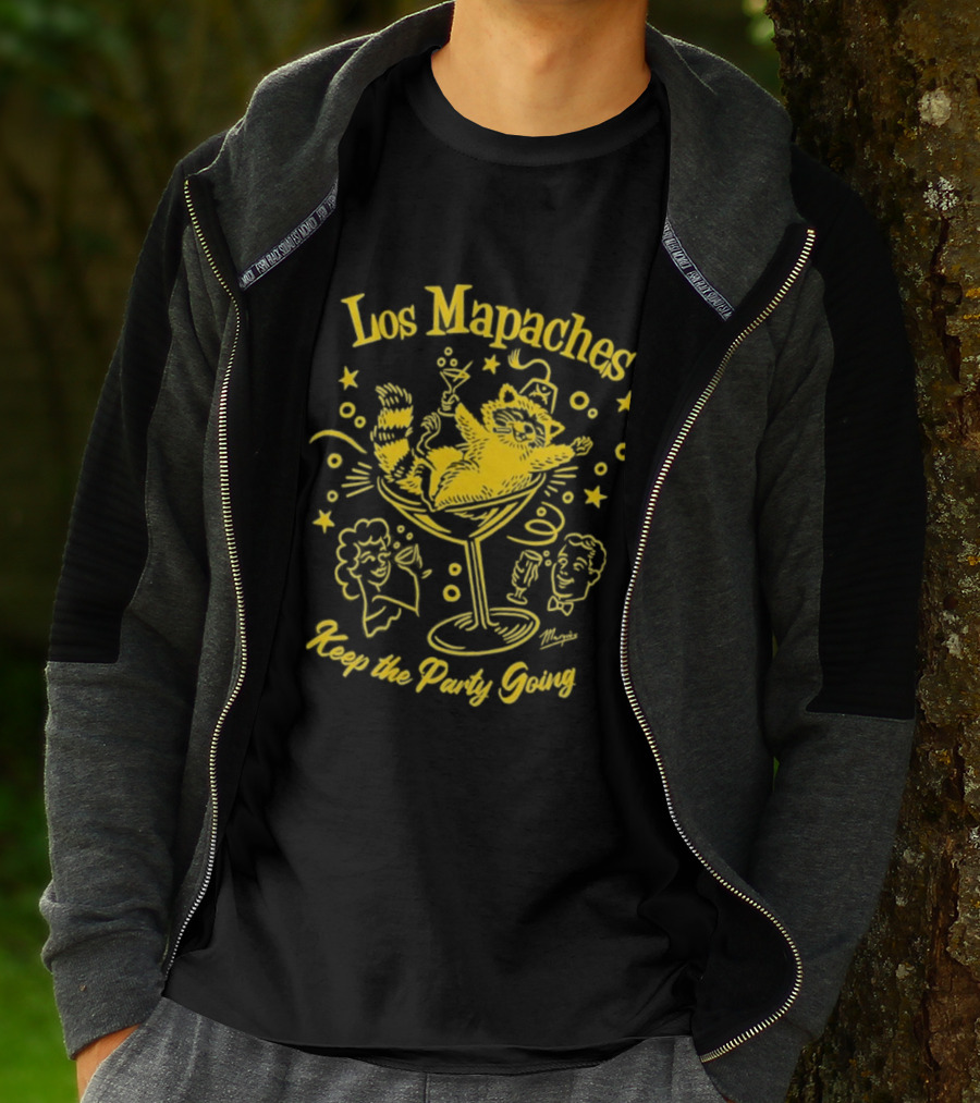 Los Mapaches Keep The Party Going Raccoon Cocktails And Fun T-Shirt