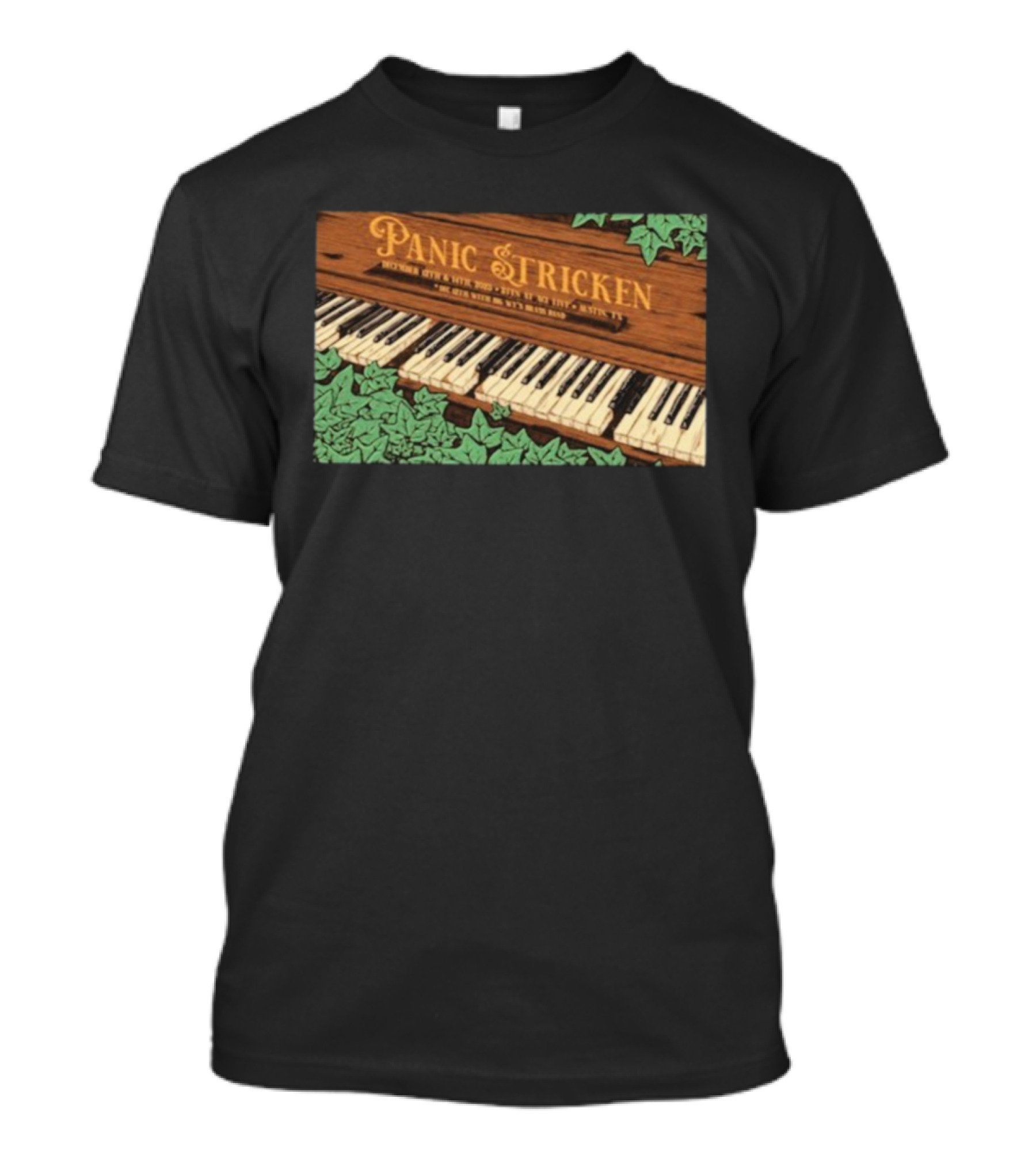 Panic Stricken December 12-14 2025 Austin TX Piano With Green Vines T-Shirt