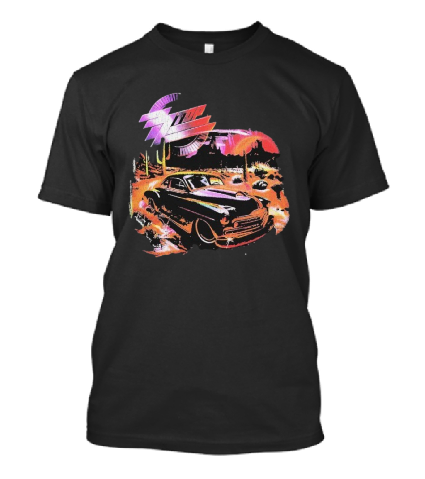 ZZ Top Eliminator Vintage Hot Rod Desert Scene T-Shirt