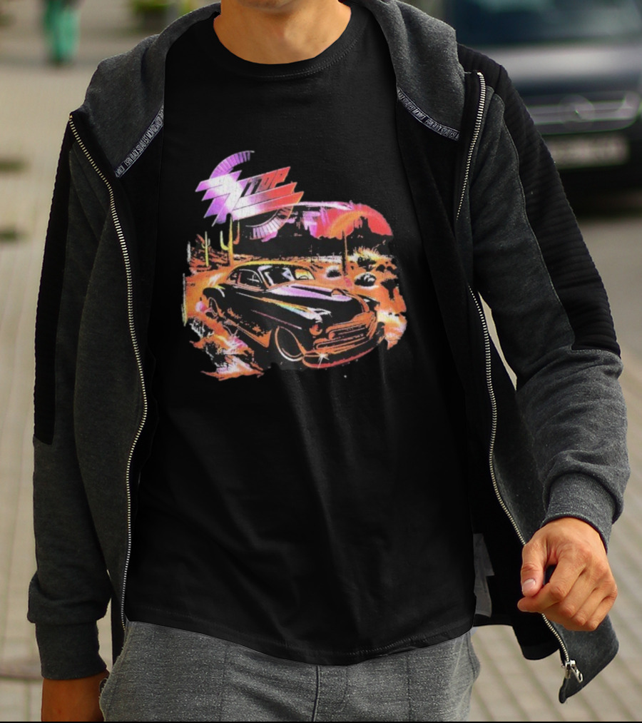ZZ Top Eliminator Vintage Hot Rod Desert Scene T-Shirt