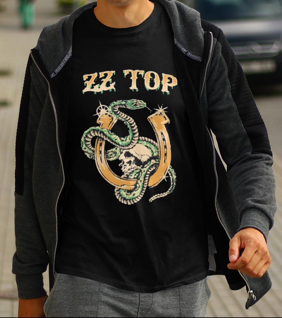 ZZ Top Rattlesnake Skull Horseshoe T-Shirt