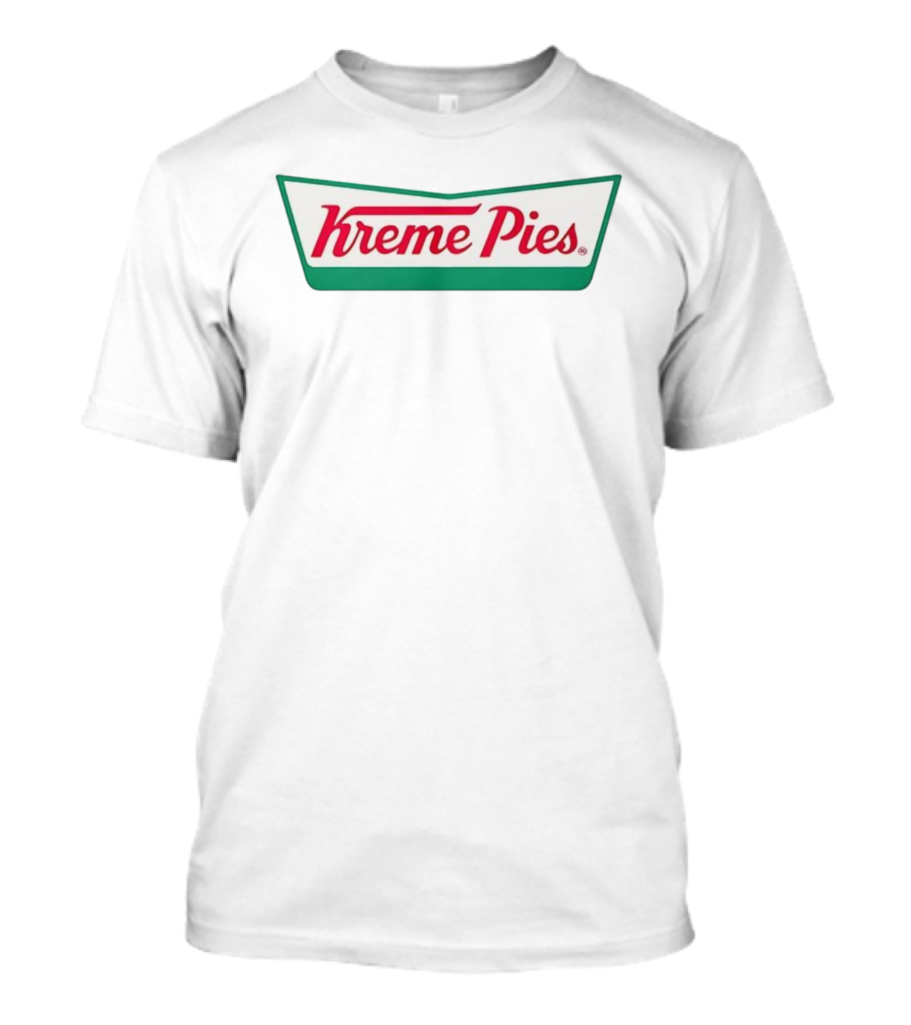Kreme Pies Retro Green And White Design T-Shirt