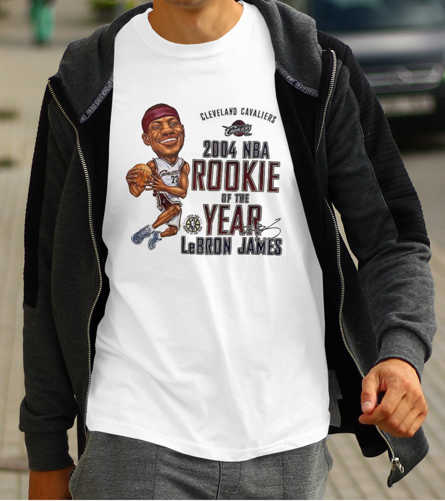 LeBron James 2004 NBA Rookie Of The Year Cleveland Cavaliers 23 Signature T-Shirt